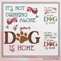 Not Drinking Alone if Dog is Home Machine Embroidery Design, Dog and Wine, Snarky Sarcastic Saying Design, 6 Sizes (2388)