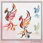 Phoenix Rising – Abstract Machine Embroidery Design | Colorful Mythic Fire Bird, 6 Sizes (2416)