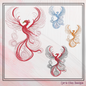 Phoenix Firebird Machine Embroidery Design | Artistic Colorful Mythic Fire Bird Line Art, 6 Sizes (2417)