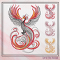 Phoenix Firebird Machine Embroidery Design | Artistic Colorful Mythic Fire Bird Line Art, 6 Sizes (2419)