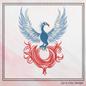 Phoenix Firebird Machine Embroidery Design | Artistic Mythic Fire Bird Sitting on a Ring of Fire, 6 Sizes (2421)