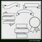 Banner Machine Embroidery Design Bundle – Flags and Banners Design Element Collection, 6 Designs, 3 Sizes Each (2433)