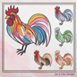 Abstract Rooster Machine Embroidery Design – Farm Animal Bird Pattern | 4 Sizes (2436)
