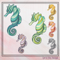 Abstract Seahorse Machine Embroidery Design – Artistic Sea Life Pattern | 6 Sizes (2480)