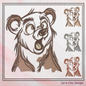 Surprised Bear Machine Embroidery Design – Funny Cartoon Wildlife Animal Pattern, 6 Sizes (2484)