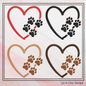 Dog Paw Machine Embroidery Design – Puppy & Dog Paw with Heart Pattern, Pet Lover Design, 6 Sizes (2493)