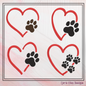 Dog Paw Bundle Machine Embroidery Design Bundle – Puppy & Dog Paws with Heart Pattern Collection | Pet Lover Designs, 4 Designs, 6 Sizes Each (2494)
