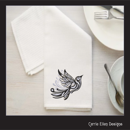 Artistic Dove Machine Embroidery Design – Abstract Bird Pattern, Universal Symbol of Peace, 4 Sizes (2495)