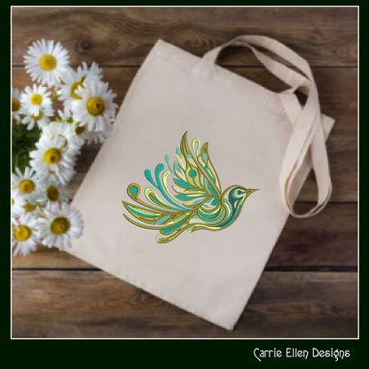 Artistic Dove Machine Embroidery Design – Abstract Bird Pattern, Universal Symbol of Peace, 4 Sizes (2495)