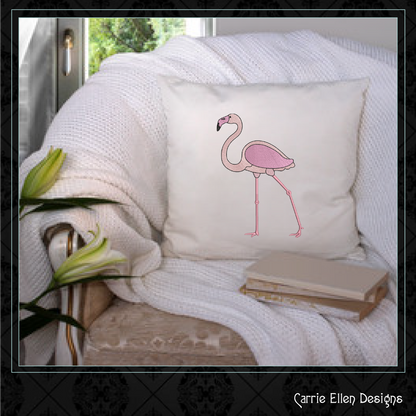 Flamingo Machine Embroidery Design – Whimsical Tropical Quirky Pink Bird, 6 Sizes (2499)