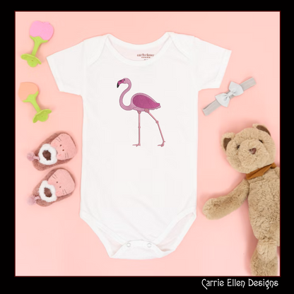 Flamingo Machine Embroidery Design – Whimsical Tropical Quirky Pink Bird, 6 Sizes (2499)