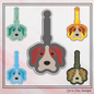 Dog ITH Key Fob Machine Embroidery Design | Fun Dog Face In-The-Hoop Animal Key Tag Project (2510)