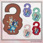 Bluey ITH Door Knob Hanger Machine Embroidery Design – Bluey & Bingo Piggyback Cartoon In-The-Hoop Door Sign (2516)