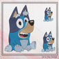 Bluey Sitting Machine Embroidery Design, Bluey Heeler Fandom Cartoon Character Embroidery Pattern, 6 sizes (2517)