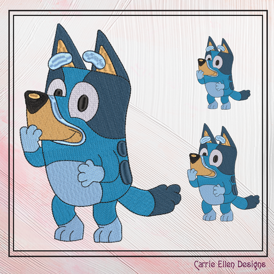 Giggling Bluey Machine Embroidery Design, Bluey Heeler Fandom Cartoon Character Embroidery Pattern, 6 sizes (2519)