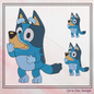 Giggling Bluey Machine Embroidery Design, Bluey Heeler Fandom Cartoon Character Embroidery Pattern, 6 sizes (2519)