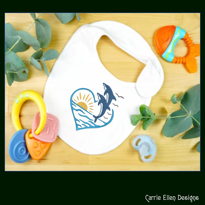 Dolphin Machine Embroidery Design, Bottlenose Dolphin Pattern, Jumping Bottlenose Dolphin with Sunset Design, 6 Sizes (2533)