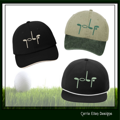 Golf Club Text Machine Embroidery Design, Golf Sport Embroidery Club Silhouette, 6 Sizes (2535)