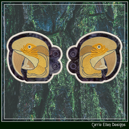 Parrot ITH Shoe Wing Charms – Tropical Bird Machine Embroidery Design for Shoes and Boots – 4x4 & 5x7 Hoop (2544)