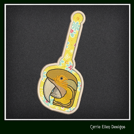 Parrot ITH Key Fob Machine Embroidery Design | Colorful Bird In-The-Hoop Key Tag  (2545)