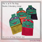 Ninja Turtle In The Hoop Towel Topper Machine Embroidery Design, ITH Turtle Cartoon Fan Favorite Character Towel Hanger (2558)