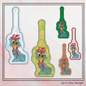 Whimsical Chicken ITH Key Fob Machine Embroidery Design | Funny Farm Animal In-The-Hoop Project (2569)