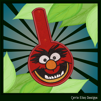 Animal ITH Key Fob Machine Embroidery Design | Fan Favorite Muppet In-The-Hoop Key Tag (2581)