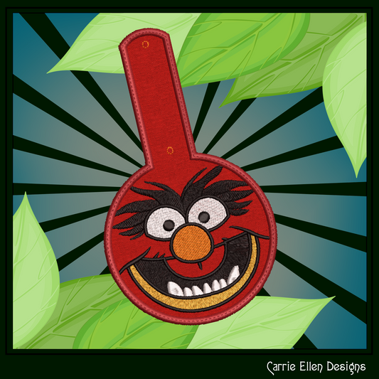 Animal ITH Key Fob Machine Embroidery Design | Fan Favorite Muppet In-The-Hoop Key Tag (2581)