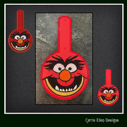 Animal ITH Key Fob Machine Embroidery Design | Fan Favorite Muppet In-The-Hoop Key Tag (2581)