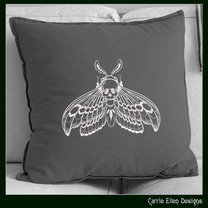 Skull Moth Machine Embroidery Design – Gothic Skull Moth Pattern, Dark Aesthetic Stitch File, 6 Sizes (2633)