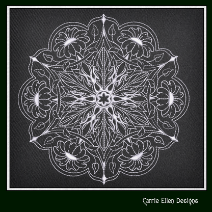 Floral Mandala Machine Embroidery Design | Artistic Symbolism Stitch Pattern, 6 Sizes (2634)