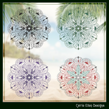 Floral Mandala Machine Embroidery Design | Artistic Symbolism Stitch Pattern, 6 Sizes (2634)