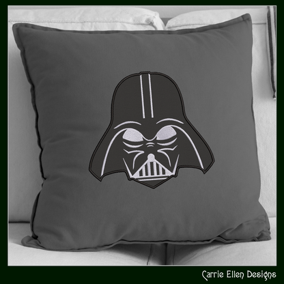 Darth Vader Helmet Applique Machine Embroidery Design – Star Wars Inspired Applique Pattern, 6 Sizes (2639)