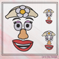 Potato Head Inspired Funny Face Machine Embroidery Design | Classic Toy Character Stitch File, 6 sizes (2650)