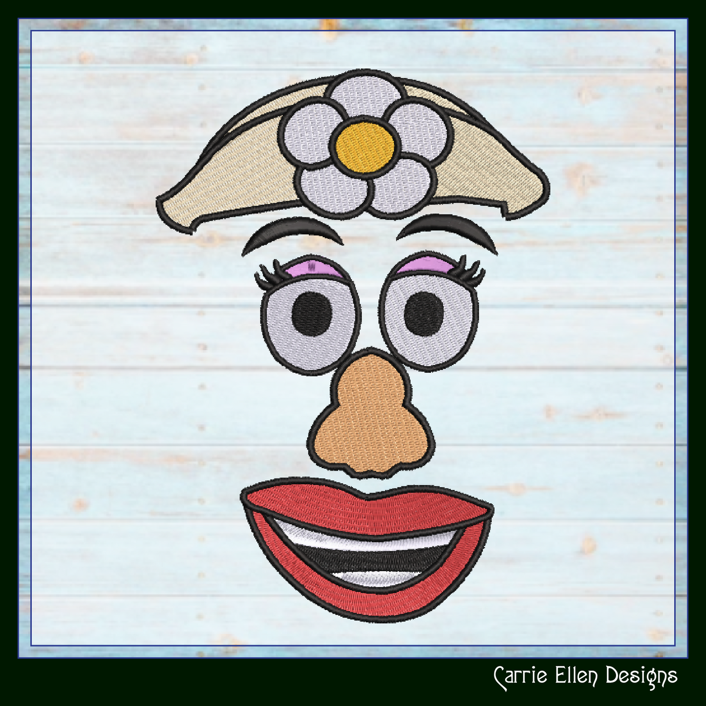 Potato Head Inspired Funny Face Machine Embroidery Design | Classic Toy Character Stitch File, 6 sizes (2650)