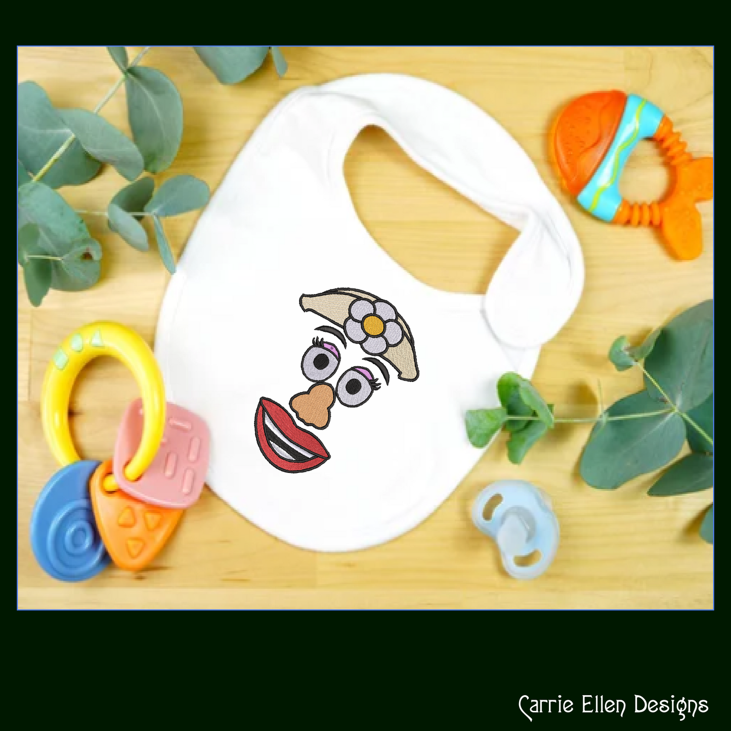Potato Head Inspired Funny Face Machine Embroidery Design | Classic Toy Character Stitch File, 6 sizes (2650)