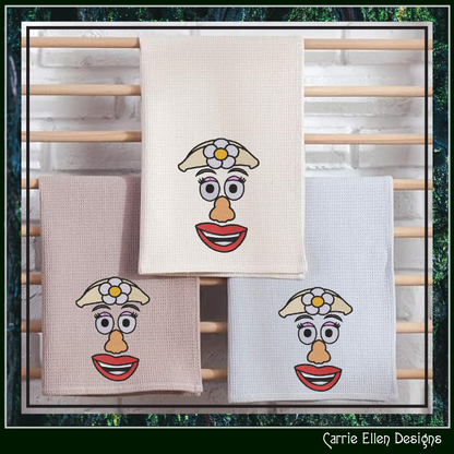 Potato Head Inspired Funny Face Machine Embroidery Design | Classic Toy Character Stitch File, 6 sizes (2650)