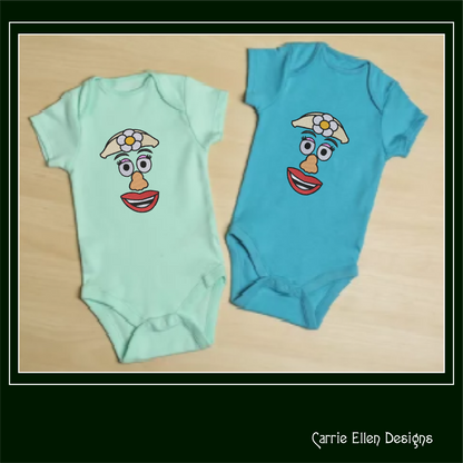 Potato Head Inspired Funny Face Machine Embroidery Design | Classic Toy Character Stitch File, 6 sizes (2650)