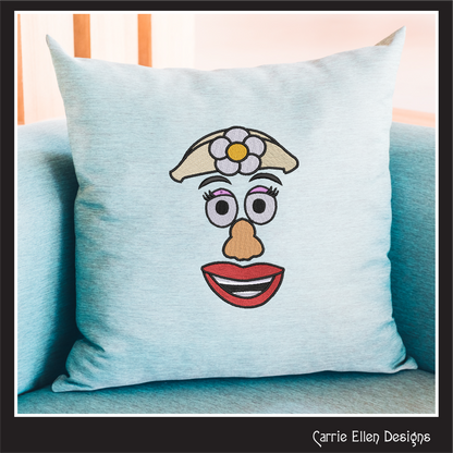 Potato Head Inspired Funny Face Machine Embroidery Design | Classic Toy Character Stitch File, 6 sizes (2650)
