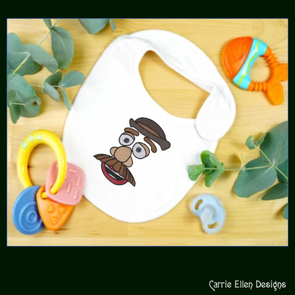 Potato Head Inspired Funny Face Machine Embroidery Design | Classic Toy Character Stitch File, 6 sizes (2653)