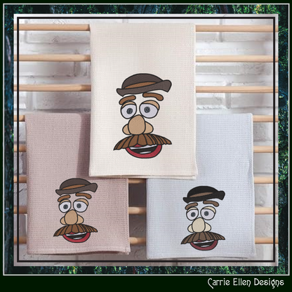 Potato Head Inspired Funny Face Machine Embroidery Design | Classic Toy Character Stitch File, 6 sizes (2653)