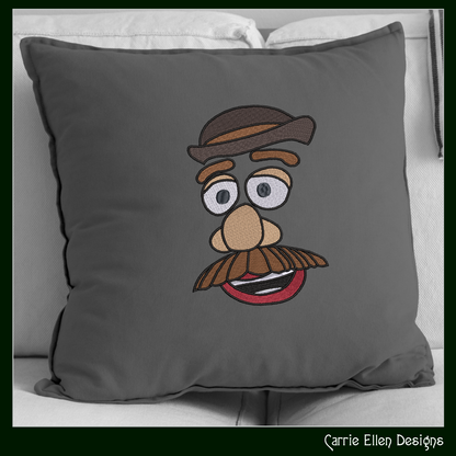 Potato Head Inspired Funny Face Machine Embroidery Design | Classic Toy Character Stitch File, 6 sizes (2653)
