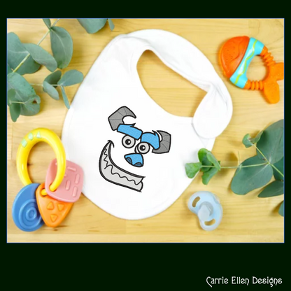 Sully Monster Character Face Applique Machine Embroidery Design | Fun Kids Stitch File, 6 sizes (2663)