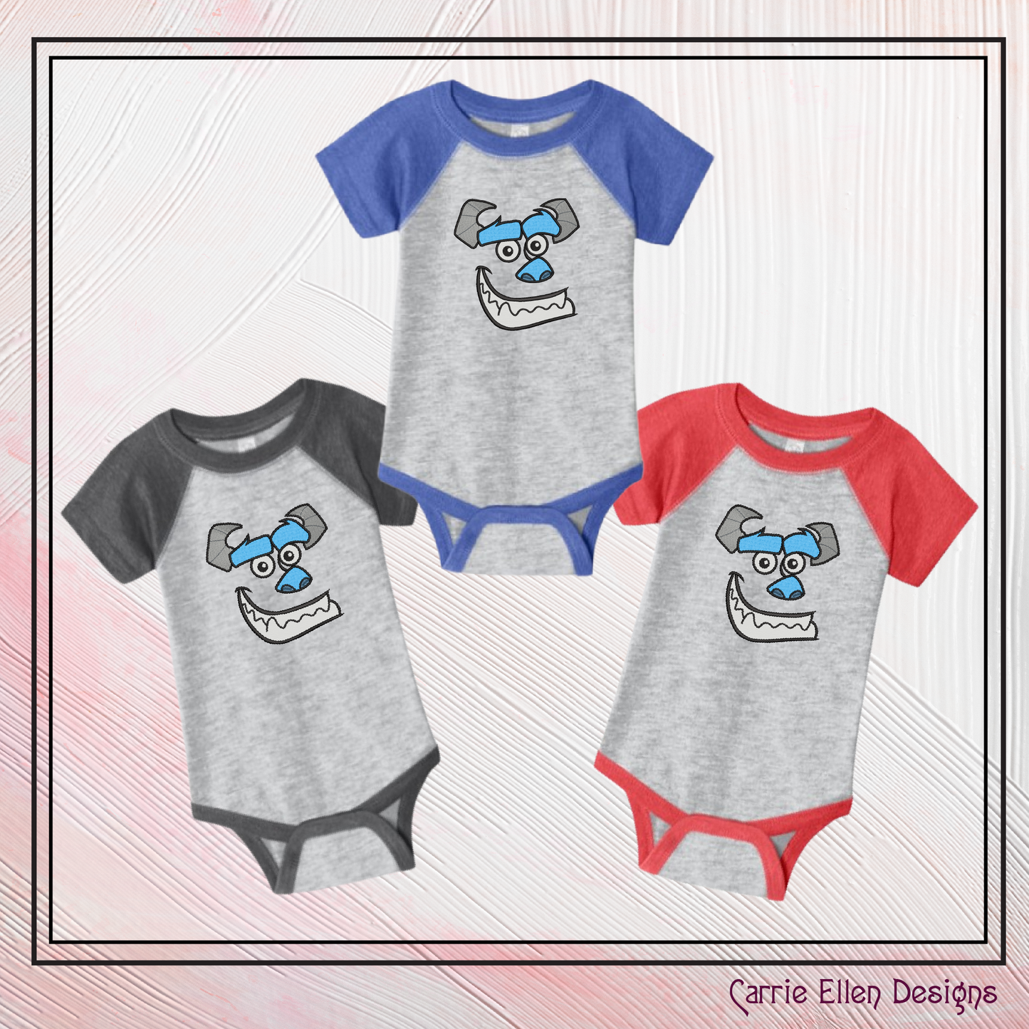 Sully Monster Character Face Applique Machine Embroidery Design | Fun Kids Stitch File, 6 sizes (2663)