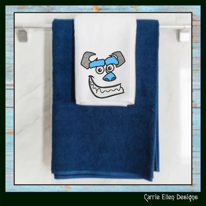 Sully Monster Character Face Applique Machine Embroidery Design | Fun Kids Stitch File, 6 sizes (2663)