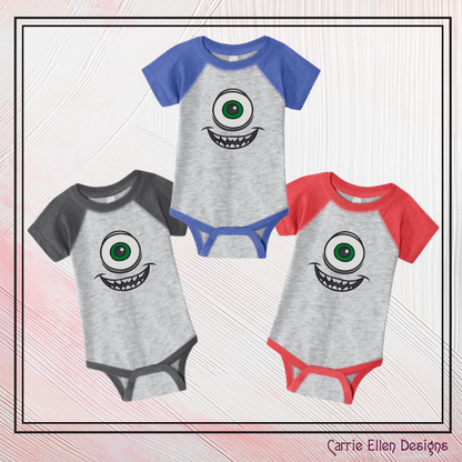 Mike Monster Character Face Applique Machine Embroidery Design | Fun Kids Stitch File, 6 sizes (2664)