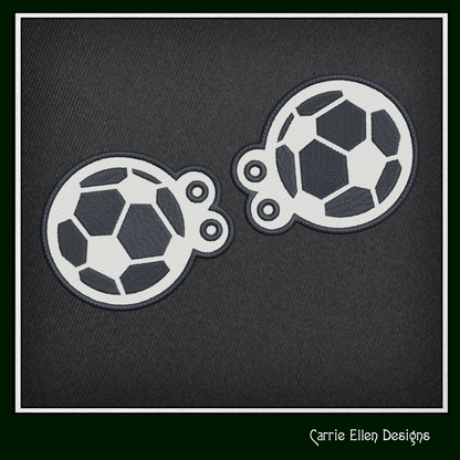 Soccer Ball ITH Shoe Wing Machine Embroidery Design – In The Hoop Sports Ball Shoelace Charms for Shoes and Boots – 4x4 & 5x7 Hoop (2668)