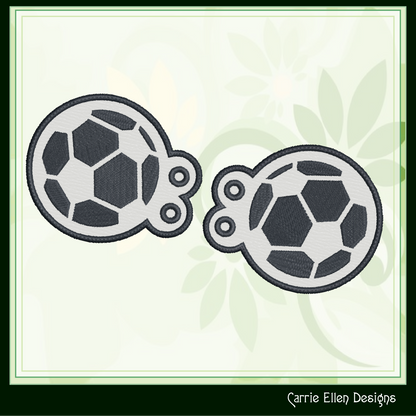 Soccer Ball ITH Shoe Wing Machine Embroidery Design – In The Hoop Sports Ball Shoelace Charms for Shoes and Boots – 4x4 & 5x7 Hoop (2668)