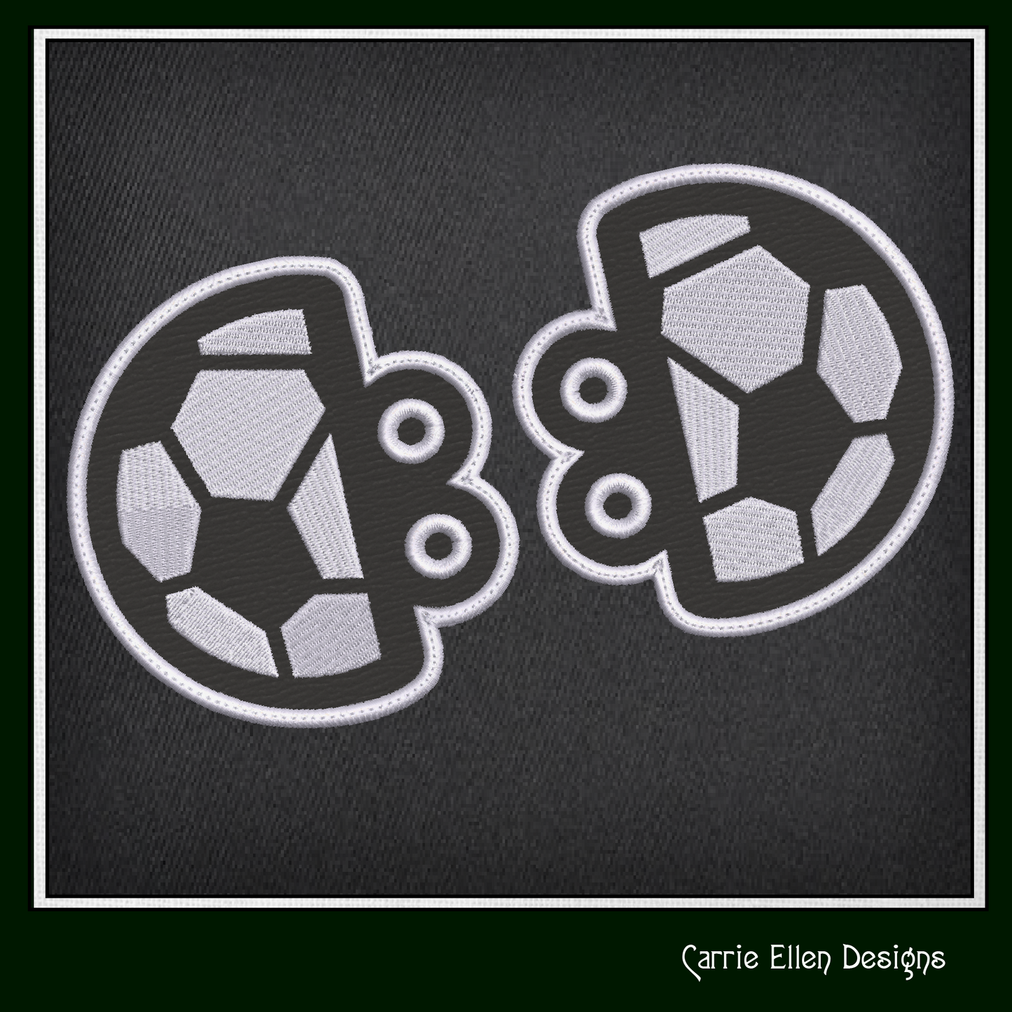 Soccer Ball ITH Shoe Wing Machine Embroidery Design – In The Hoop Sports Ball Shoelace Charms for Shoes and Boots – 4x4 & 5x7 Hoop (2669)