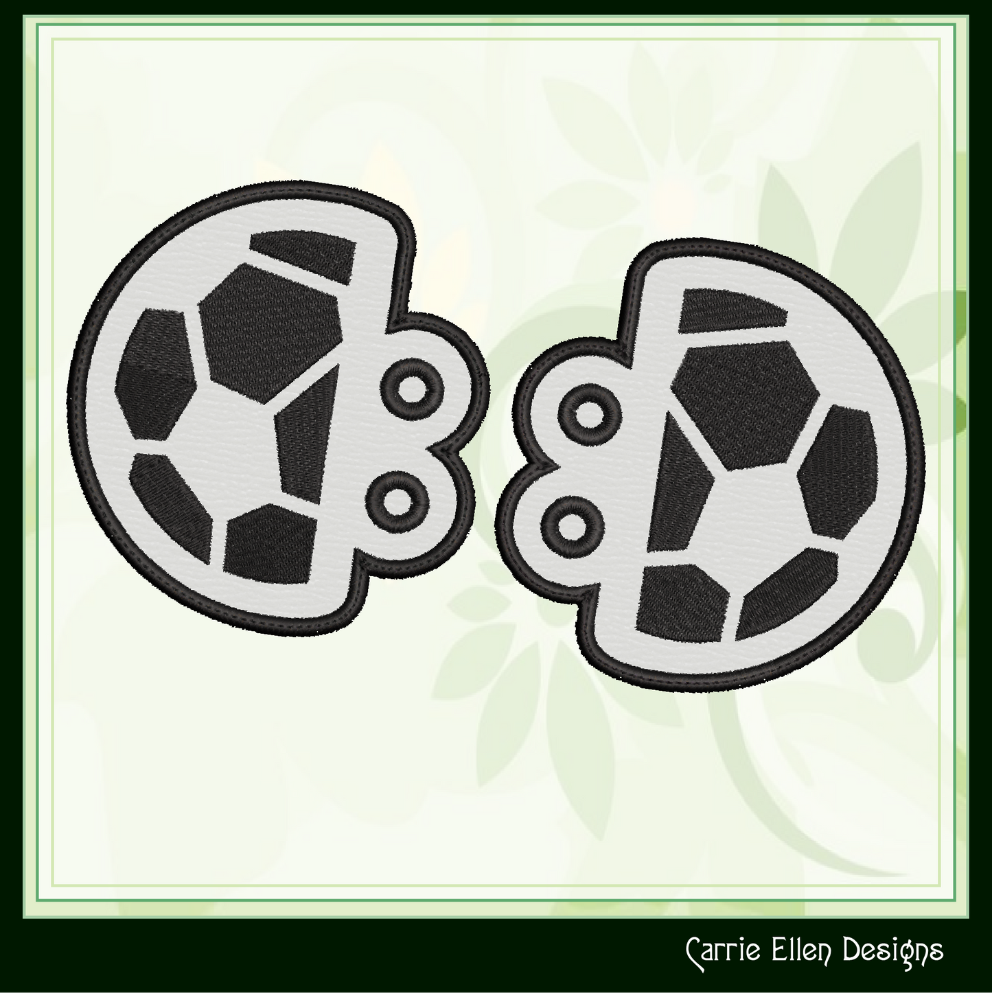 Soccer Ball ITH Shoe Wing Machine Embroidery Design – In The Hoop Sports Ball Shoelace Charms for Shoes and Boots – 4x4 & 5x7 Hoop (2669)